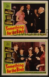 2k448 SOMETHING FOR THE BIRDS 6 LCs '52 cool images of Victor Mature, Patricia Neal, Edmund Gwenn!