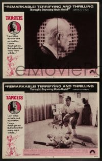 2k391 TARGETS 7 LCs '68 Boris Karloff, Sam Fuller, directed by Peter Bogdanovich