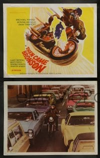 2k299 THEN CAME BRONSON 8 MGM int'l LCs '70 Michael Parks & Bonnie Bedelia, motorcycle action!