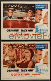 2k309 TO CATCH A THIEF 8 LCs R63 images of Grace Kelly & Cary Grant, Alfred Hitchcock thriller!