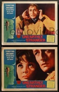 2k316 UNEARTHLY STRANGER 8 LCs '64 weird macabre unseen thing out of time & space, cool border art!