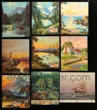 2m042 LOT OF 9 1930S-1940S CALENDAR PRINTS '30s-40s great colorful art of nature scenes & more!