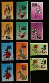 2m024 LOT OF 12 JAMES & THE GIANT PEACH PROMO PINS '96 great images of cartoon insect characters!