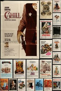 2m238 LOT OF 72 FOLDED ONE-SHEETS '60s-70s great images from a variety of different movies!