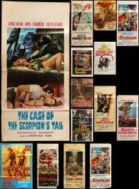 2m067 LOT OF 17 FOLDED MOSTLY ITALIAN POSTERS '60s-80s great images from a variety of movies!