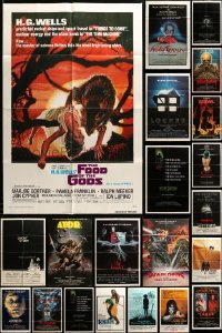 2m271 LOT OF 36 FOLDED HORROR/SCI-FI ONE-SHEETS '70s-80s great images from a variety of movies!