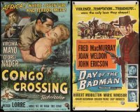 2m298 LOT OF 3 FOLDED TRIMMED ONE-SHEETS '40s-50s Congo Crossing, Song of Love, Day of the Badman!