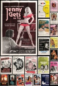 2m237 LOT OF 72 FOLDED SEXPLOITATION ONE-SHEETS '60s-80s great images from a sexy movies!