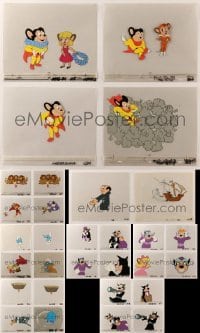 2m053 LOT OF 34 MIGHTY MOUSE AND SMURFS ANIMATION CELS '80s wonderful cartoon images!