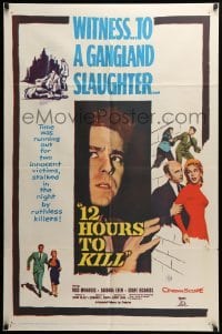 2p004 12 HOURS TO KILL 1sh '60 Barbara Eden, time was running out for 2 innocent victims!