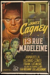 2p005 13 RUE MADELEINE 1sh '46 great art of James Cagney who must stop double agent Conte!
