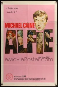 2p030 ALFIE int'l 1sh '66 British cad Michael Caine loves them & leaves them, ask any girl!