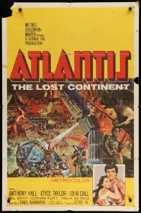 2p054 ATLANTIS THE LOST CONTINENT 1sh '61 George Pal sci-fi, cool fantasy art by Smith!