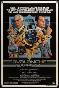 2p058 AVALANCHE EXPRESS 1sh '79 Lee Marvin, Robert Shaw, cool action art by Larry Salk!