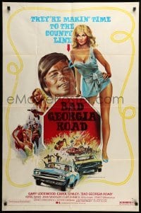 2p064 BAD GEORGIA ROAD 1sh '77 sexy art of Carol Lynley, makin' time to the county line!