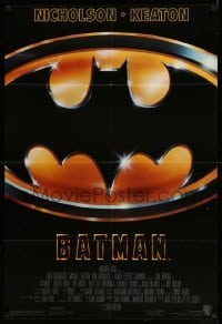 2p071 BATMAN 1sh '89 directed by Tim Burton, cool image of Bat logo, new credit design!