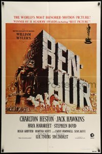 2p084 BEN-HUR 1sh R74 William Wyler classic religious epic, cool chariot art!