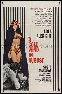 2p170 COLD WIND IN AUGUST 1sh '61 Scott Marlowe, sexy half-dressed masked Lola Albright!