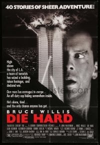2p210 DIE HARD 1sh '88 Bruce Willis vs twelve terrorists, action classic, borderless design!