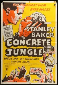 2p189 CRIMINAL Canadian 1sh '60 directed by Joseph Losey, art of tough crook Stanley Baker!