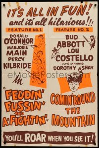 2p264 FEUDIN' & FIGHTIN'/COMIN' ROUND THE MOUNTAIN 1sh '50s it's all hilarious!