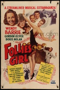 2p277 FOLLIES GIRL 1sh '43 super sexy showgirl Wendy Barrie, streamlined musical extravaganza!