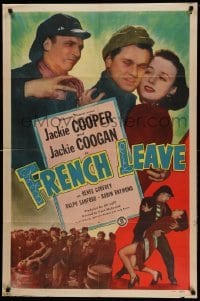 2p286 FRENCH LEAVE 1sh '48 kid stars Jackie Cooper & Jackie Coogan all grown up and romancing!