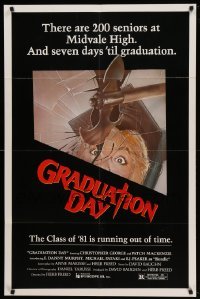 2p315 GRADUATION DAY 1sh '81 high school horror, the class of '81 is running out of time, cool art!