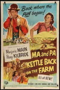2p531 MA & PA KETTLE BACK ON THE FARM 1sh '51 Marjorie Main & Percy Kilbride find uranium!