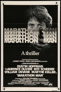 2p548 MARATHON MAN 1sh '76 cool image of Dustin Hoffman, John Schlesinger classic thriller!