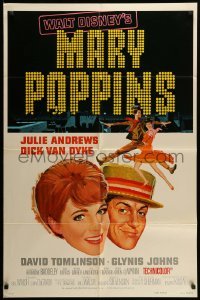 2p550 MARY POPPINS style A 1sh R73 Julie Andrews & Dick Van Dyke in Disney classic!