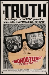 2p575 MONDO TEENO 1sh '67 truth about the NOW generation, make love-not war!