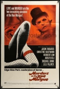 2p587 MURDERS IN THE RUE MORGUE 1sh '71 AIP, Edgar Allan Poe, sexy legs in fishnet stockings!