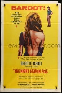 2p602 NIGHT HEAVEN FELL 1sh '58 Bardot makes And God Created Woman seem like a nursery tale!