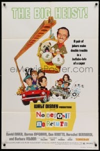 2p607 NO DEPOSIT NO RETURN 1sh '76 Walt Disney, wacky art of David Niven w/money bags!