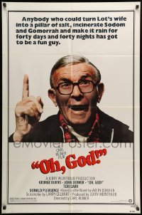 2p623 OH GOD 1sh '77 directed by Carl Reiner, great super close up of wacky George Burns!
