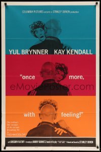 2p630 ONCE MORE WITH FEELING 1sh '60 three romantic close ups of Yul Brynner & Kay Kendall!