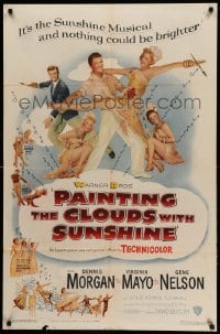 2p659 PAINTING THE CLOUDS WITH SUNSHINE 1sh '51 Dennis Morgan, sexy Virginia Mayo, Gene Nelson