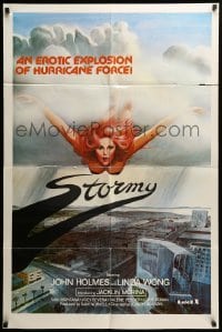 2p810 STORMY 1sh '80 an erotic explosion of hurricane force, wild art of flying naked woman!