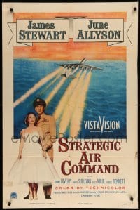 2p813 STRATEGIC AIR COMMAND 1sh '55 pilot James Stewart, June Allyson, cool airplane art!