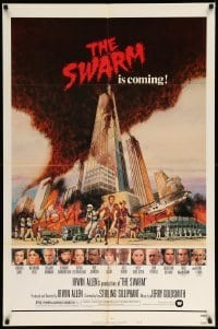 2p826 SWARM style B 1sh '78 directed by Irwin Allen, all-star cast, killer bee attack is coming!