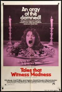 2p837 TALES THAT WITNESS MADNESS 1sh '73 wacky screaming head on food platter color horror image!