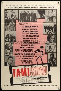 2p838 TAMI SHOW 1sh '65 The Supremes, Rolling Stones, Beach Boys, Chuck Berry, James Brown!