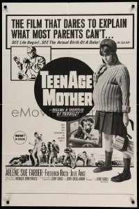 2p849 TEENAGE MOTHER 1sh '66 way more than nine months of trouble, camp classic!