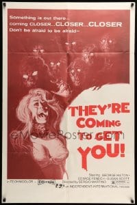 2p874 THEY'RE COMING TO GET YOU 1sh '75 Basil Gogos art of zombies attacking sexy half-dressed girl