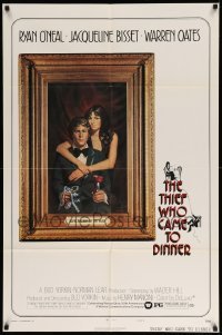 2p875 THIEF WHO CAME TO DINNER style B 1sh '73 Richard Amsel art of Ryan O'Neal, Jacqueline Bisset!