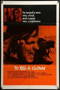 2p893 TO KILL A CLOWN int'l 1sh '72 wild image of snarling Alan Alda w/dogs, Blythe Danner!
