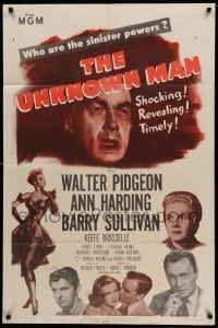 2p931 UNKNOWN MAN 1sh '51 Walter Pigeon, Ann Harding, who are the sinister powers?