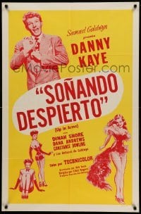 2p932 UP IN ARMS Spanish/US 1sh '44 funnyman Danny Kaye & Dinah Shore, half-dressed Goldwyn Girls!