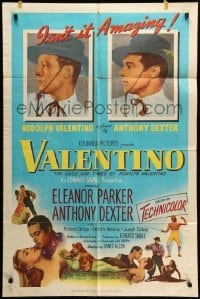 2p935 VALENTINO 1sh '51 Eleanor Parker, Anthony Dexter as Rudolph!